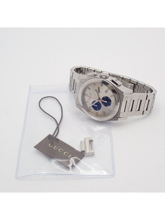 Gucci 115.2 Pantheon Chronograph Quartz Watch Silver Dial SS main image 6